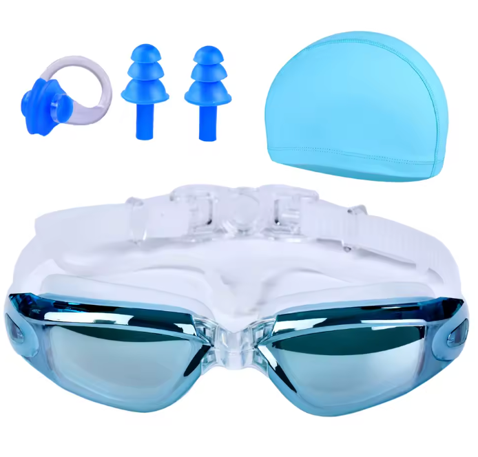 Swimming Goggles for Men & Women β Anti-Fog UV Protection, Waterproof, Adjustable Silicone Swim Goggles for Adults & Kids